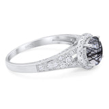 Vintage Style Round Natural Stone Ring