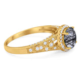 Vintage Style Round Natural Stone Ring