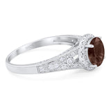 Vintage Style Round Natural Stone Ring