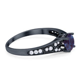 Art Deco Round Natural Stone Cathedral Ring