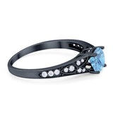 Art Deco Round Natural Stone Cathedral Ring