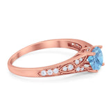 Art Deco Round Natural Stone Cathedral Ring