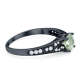 Art Deco Round Natural Stone Cathedral Ring