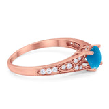 Art Deco Round Natural Stone Cathedral Ring