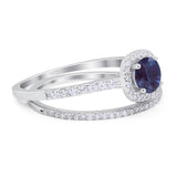 Two Piece Round Natural Stone Ring