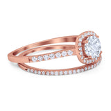 Two Piece Round Natural Stone Ring