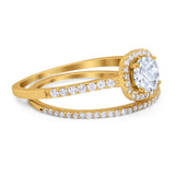 Two Piece Round Natural Stone Ring