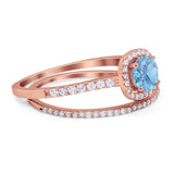 Two Piece Round Natural Stone Ring