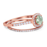 Two Piece Round Natural Stone Ring