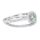 Two Piece Round Natural Stone Ring