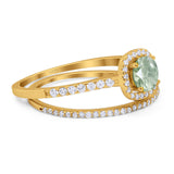 Two Piece Round Natural Stone Ring