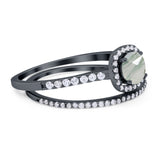 Two Piece Round Natural Stone Ring