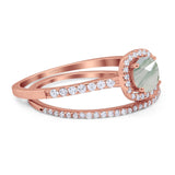 Two Piece Round Natural Stone Ring
