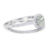 Two Piece Round Natural Stone Ring