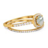 Two Piece Round Natural Stone Ring