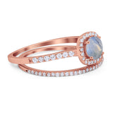 Two Piece Round Natural Stone Ring