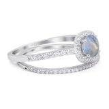 Two Piece Round Natural Stone Ring