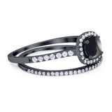 Two Piece Round Natural Stone Ring