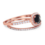 Two Piece Round Natural Stone Ring