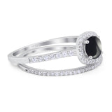 Two Piece Round Natural Stone Ring