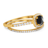 Two Piece Round Natural Stone Ring