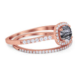 Two Piece Round Natural Stone Ring