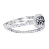 Two Piece Round Natural Stone Ring