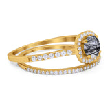 Two Piece Round Natural Stone Ring