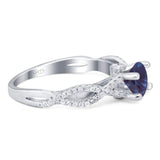 Art Deco Round Natural Stone Solitaire Ring