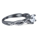 Art Deco Round Natural Stone Solitaire Ring