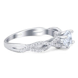 Art Deco Round Natural Stone Solitaire Ring