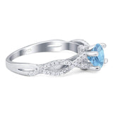 Art Deco Round Natural Stone Solitaire Ring