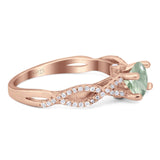 Art Deco Round Natural Stone Solitaire Ring