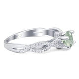 Art Deco Round Natural Stone Solitaire Ring