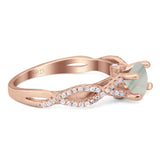 Art Deco Round Natural Stone Solitaire Ring