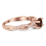 Art Deco Round Natural Stone Solitaire Ring