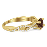 Art Deco Round Natural Stone Solitaire Ring