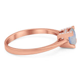 Minimalist Round Natural Stone Solitaire Ring