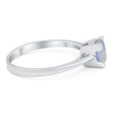 Minimalist Round Natural Stone Solitaire Ring