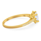 Vintage Style Round Natural Stone Flower Ring