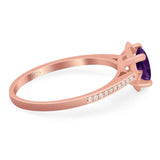 Vintage Style Round Natural Stone Flower Ring