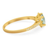 Vintage Style Round Natural Stone Flower Ring