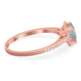 Vintage Style Round Natural Stone Flower Ring