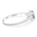 Vintage Style Round Natural Stone Flower Ring