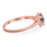 Vintage Style Round Natural Stone Flower Ring