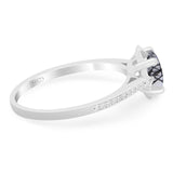 Vintage Style Round Natural Stone Flower Ring