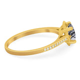 Vintage Style Round Natural Stone Flower Ring