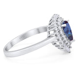 Pear Teardrop Natural Stone Halo Ring