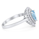 Pear Teardrop Natural Stone Halo Ring