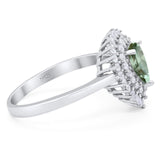 Pear Teardrop Natural Stone Halo Ring